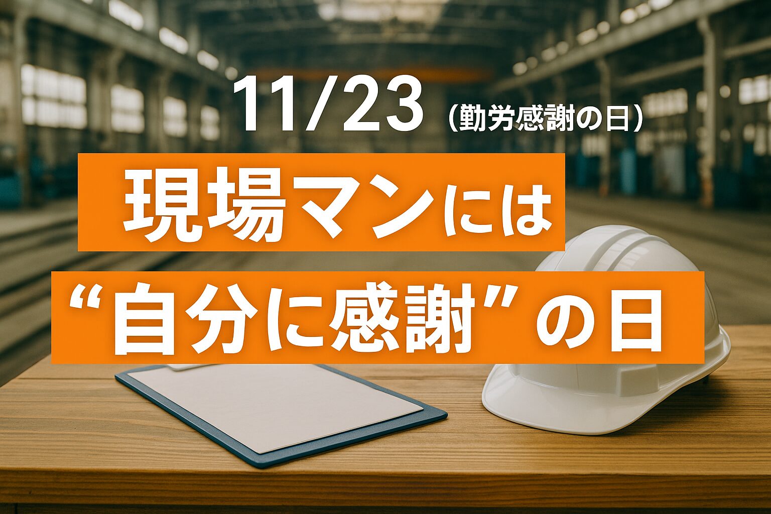 11月23日(勤労感謝の日)って現場マンには“自分に感謝”の日だと思う件
